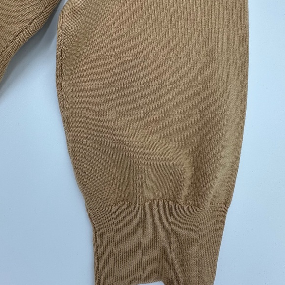 NWT INC International Concepts Gold Tan Holiday Sweater Gold Beading on V Neck - Picture 6 of 13